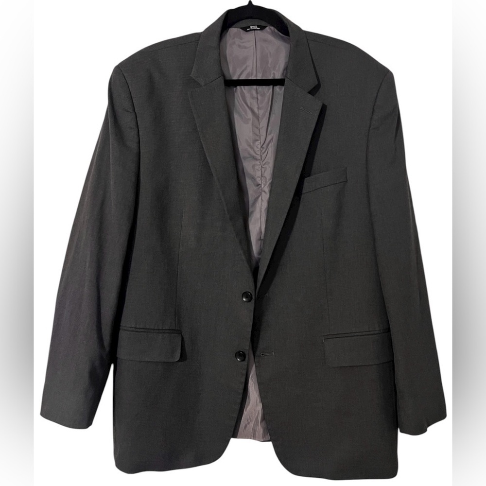 Haggar Men's Classic Fit Blazer Jacket Charcoal Gray